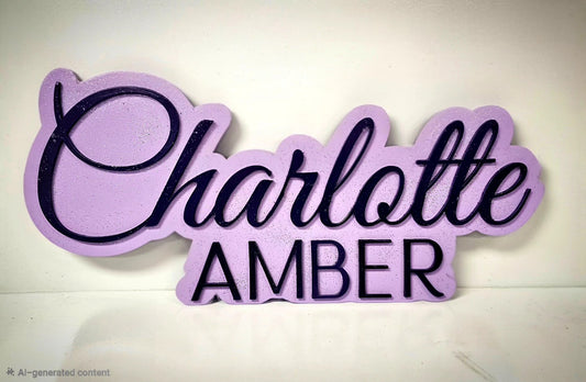 Personalized Layered Name Sign — Custom Kids Room / Nursery Door Decor