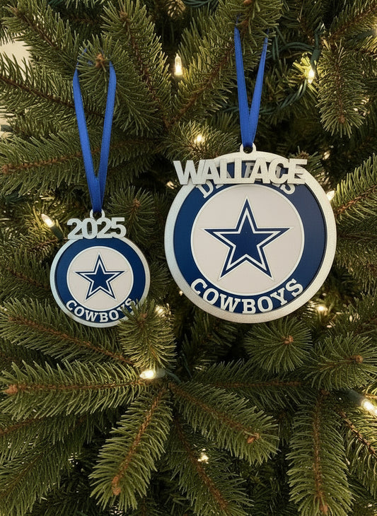 Dallas Cowboys Personalized Ornament | Custom Name & Year | Football Fan Christmas Gift